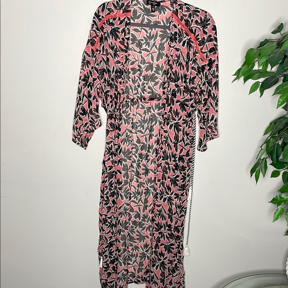 Jessica Simpson Pink and Black Swim Coverup